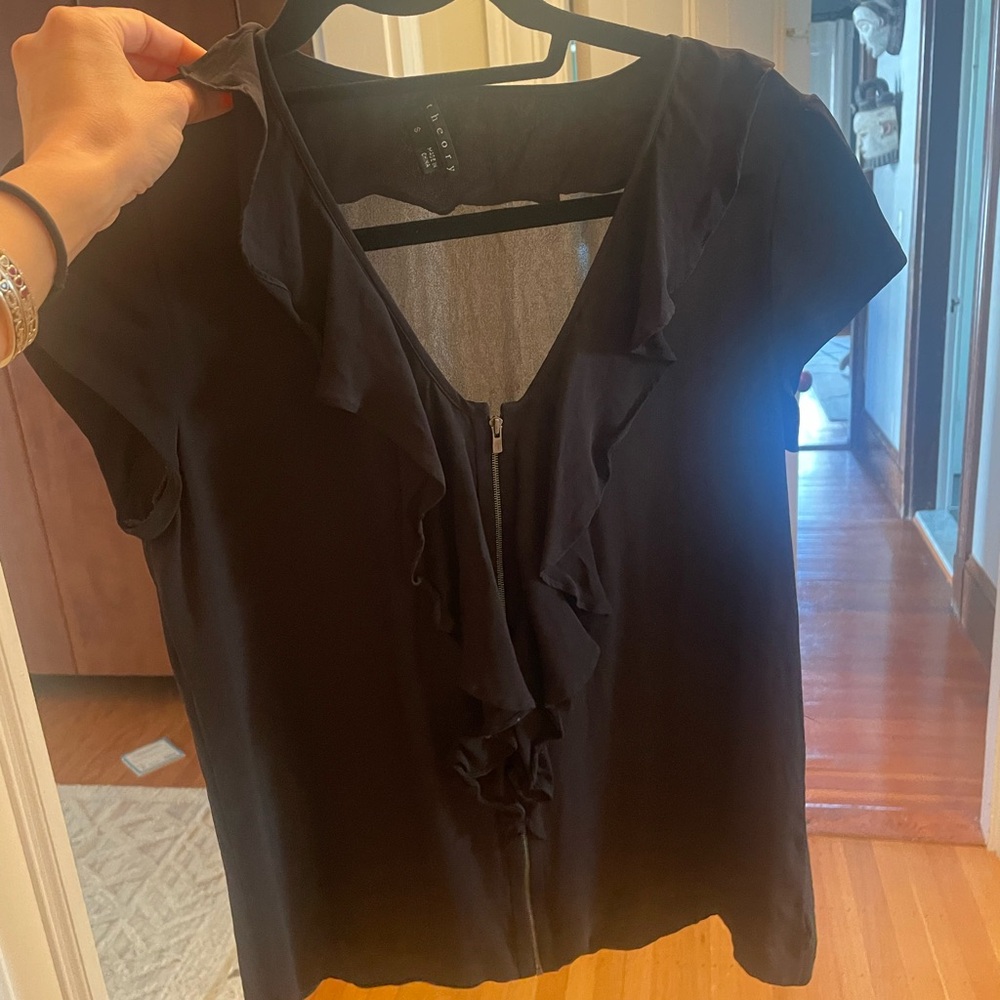 Theory Black Silk Top